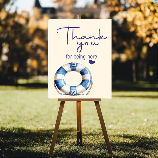 Nautical Thank You Baby Shower Party Sign