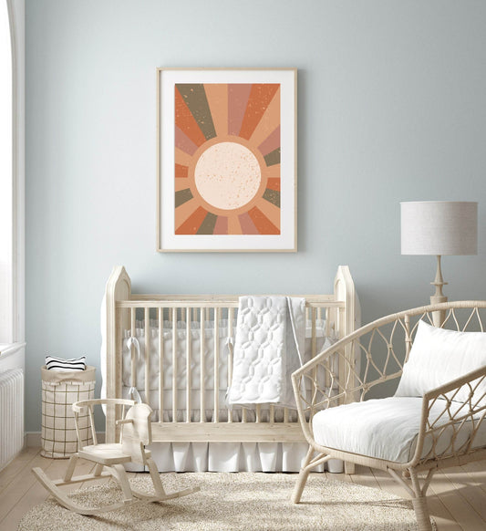 Autumnal Sun Beams Print | Abstract Wall Art