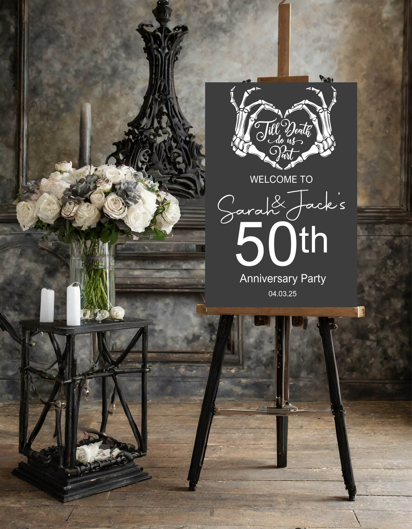 Gothic Welcome Anniversary Party Sign