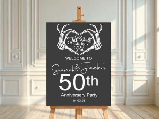 Gothic Welcome Anniversary Party Sign
