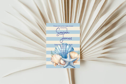Nautical Baby Shower Party Invitations & Envelopes | Pack of 10