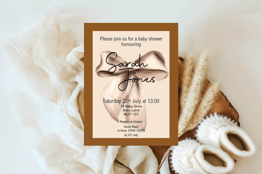 Vintage Baby Shower Party Invitations & Envelopes | Pack of 10