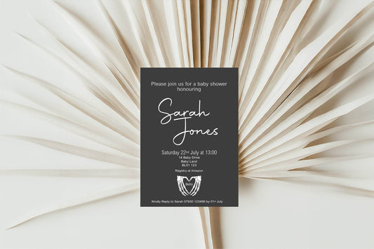 Gothic Baby Shower Party Invitations & Envelopes | Pack of 10