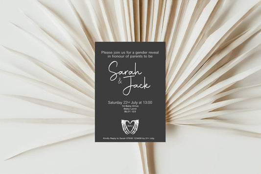 Gothic Gender Reveal Party Invitations & Envelopes | Pack of 10