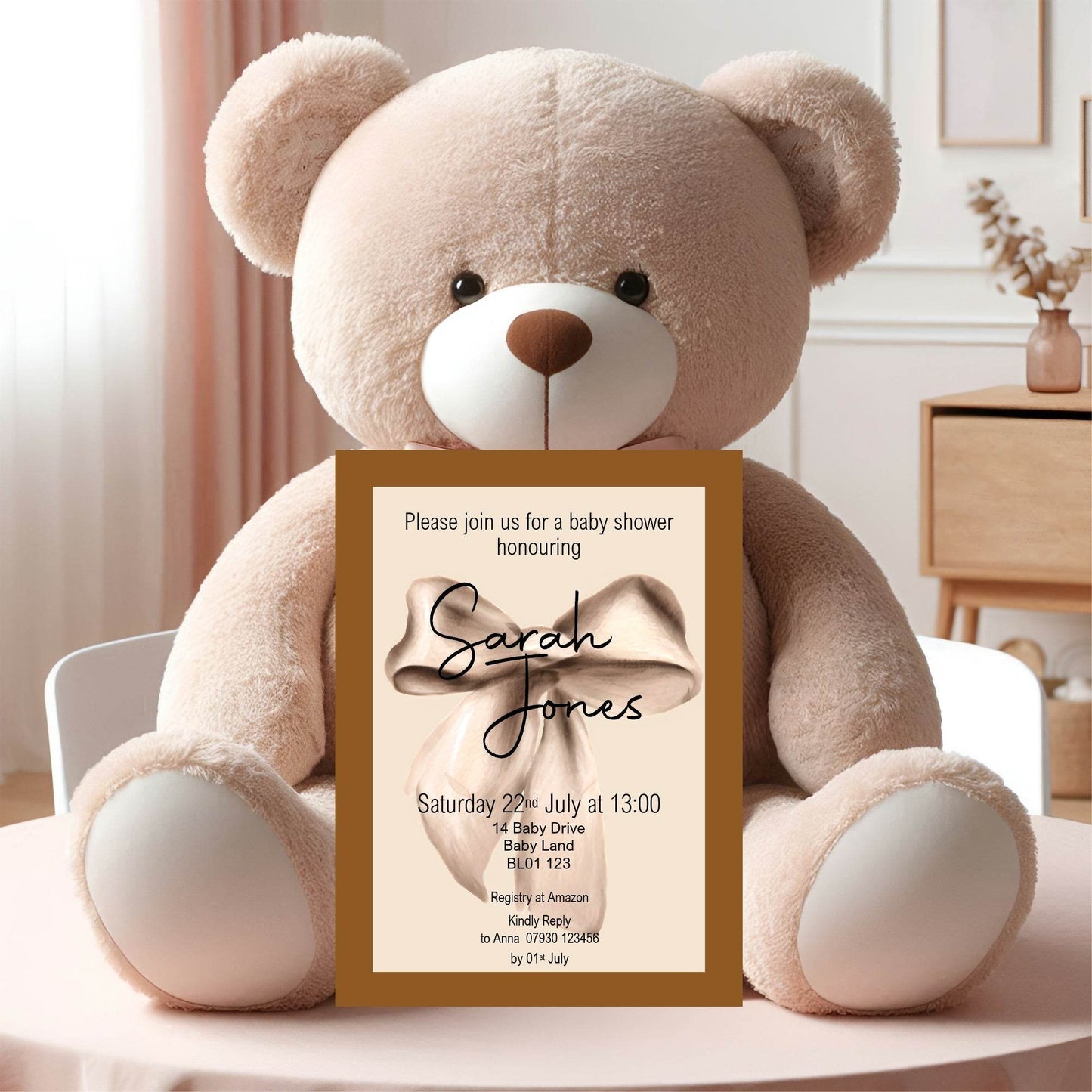 Vintage Baby Shower Party Invitations & Envelopes | Pack of 10
