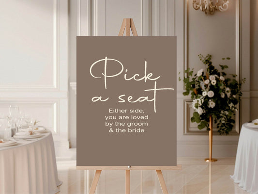 Earth Pick A Seat Wedding Party Sign