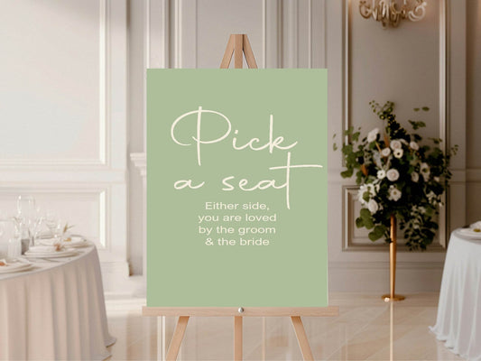 Willow Pick A Seat Wedding Party Sign