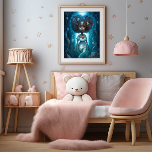 The Mermaid Print | Whimsical Wall Art