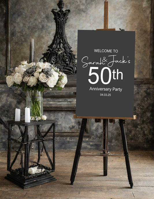 Minimalist Welcome Anniversary Party Sign