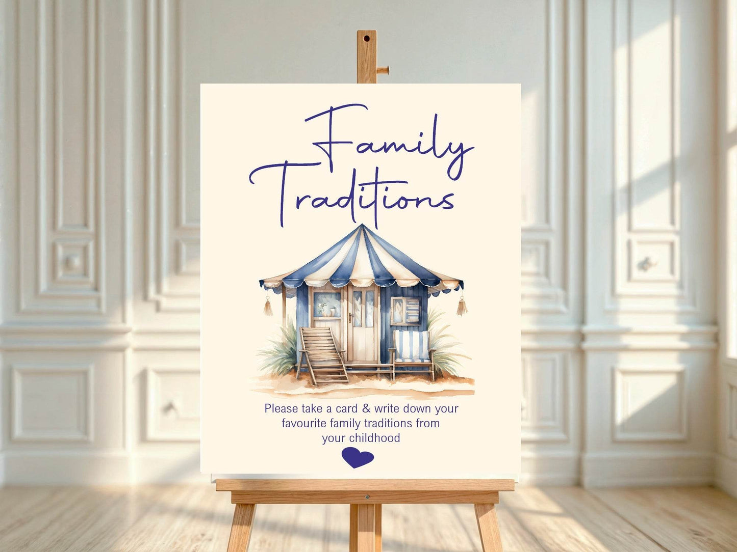 Nautical Family Traditions Baby Shower Party Sign