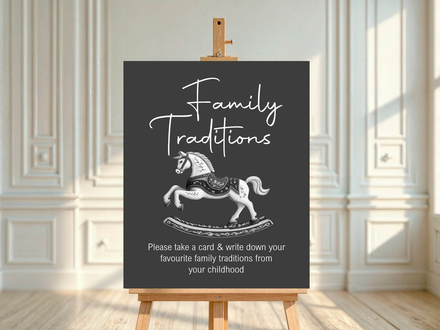 Gothic Family Traditions Baby Shower Party Sign