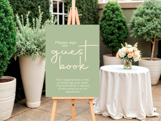 Willow Guest Book Wedding Party Sign