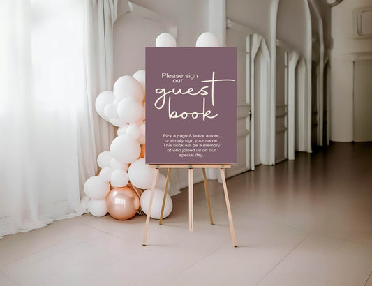 Heather Guest Book Wedding Party Sign