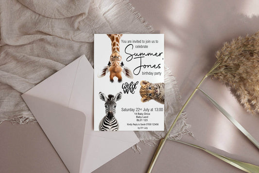 Wild One Birthday Party Invitations & Envelopes | Pack of 10