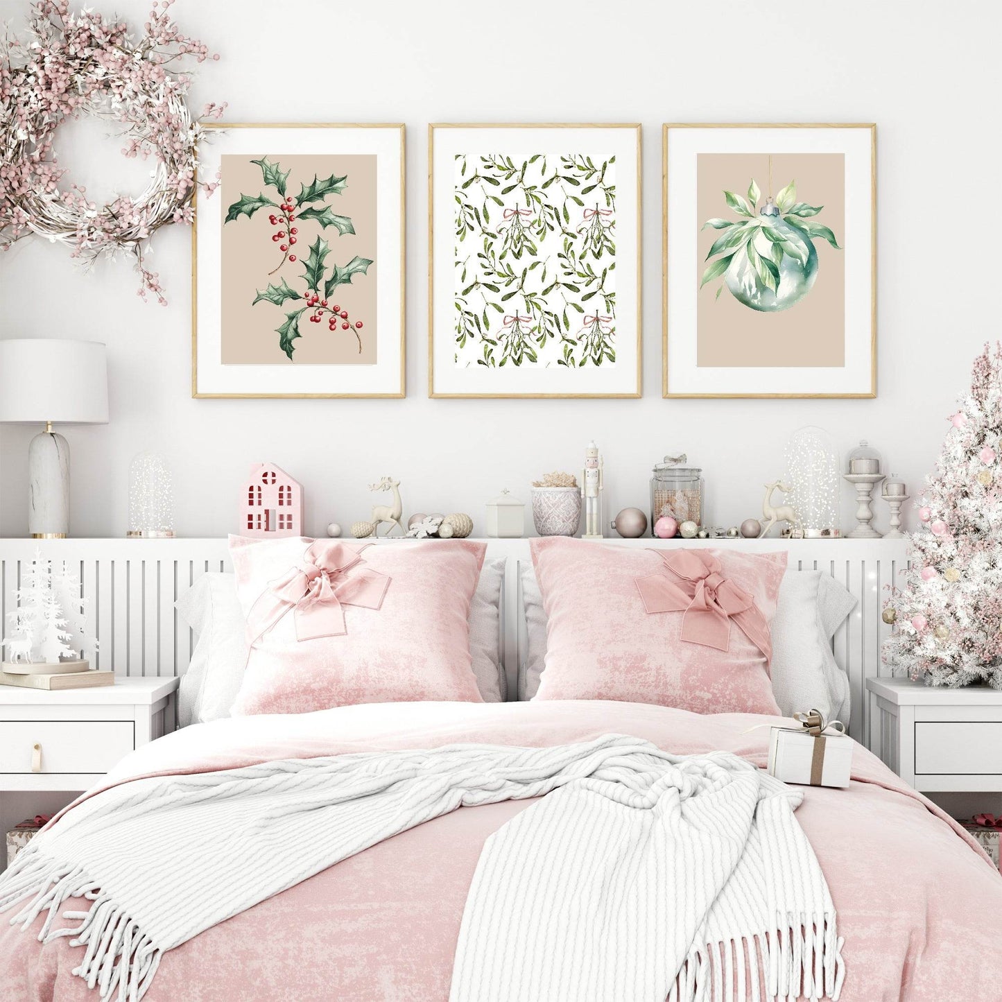 Bauble Print | Christmas Wall Art | Beige