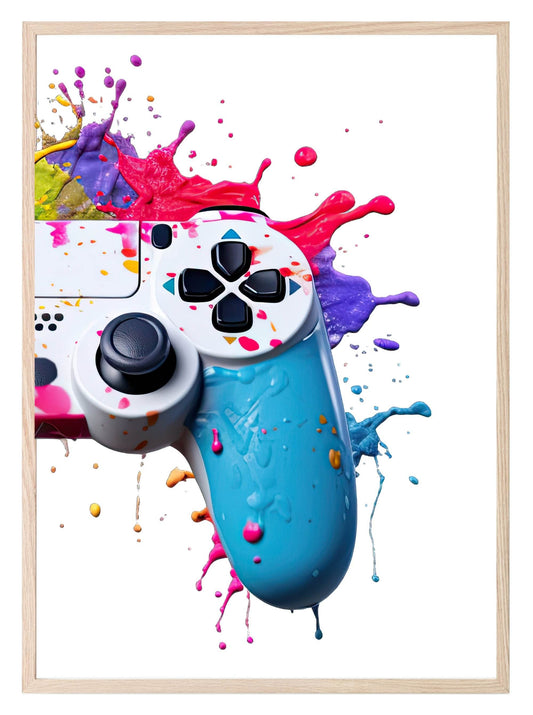 Set Of 2 PlayStation Controller Prints | Gaming Wall Art | Teenage Gamer Prints