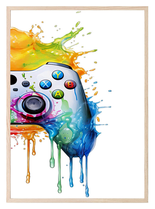 Set Of 2 Xbox Controller Prints | Gaming Wall Art | Teenage Gamer Prints