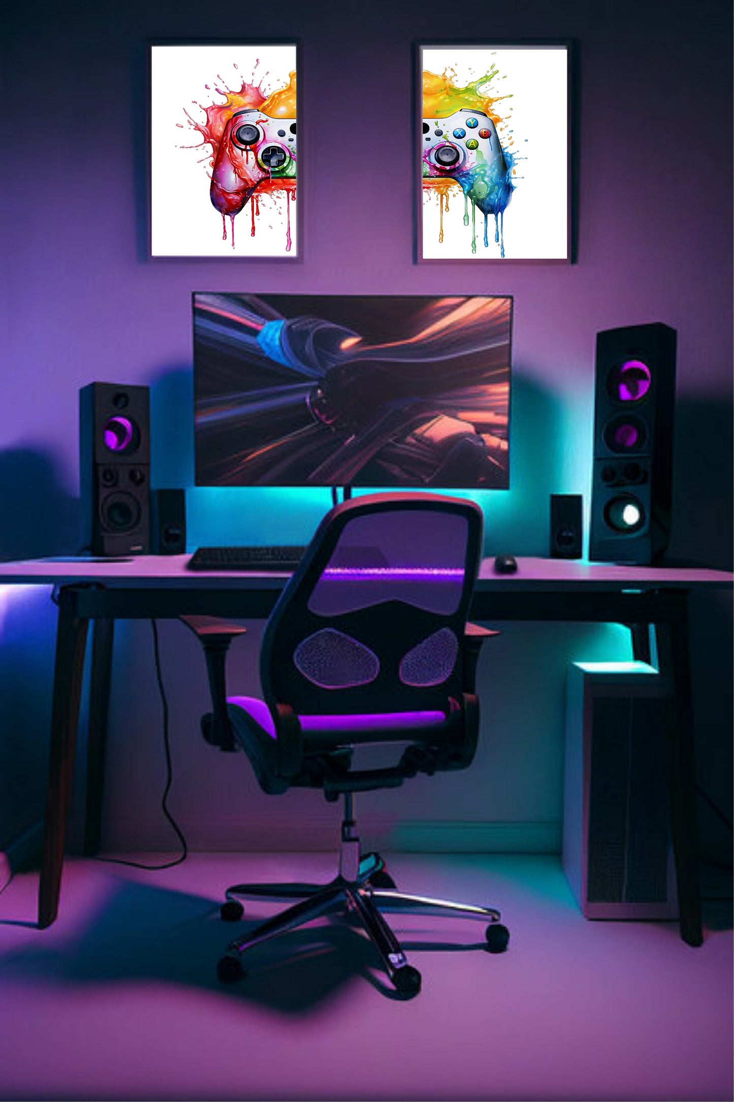 Set Of 2 Xbox Controller Prints | Gaming Wall Art | Teenage Gamer Prints