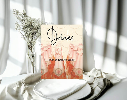 Vintage Drinks Baby Shower Party Sign