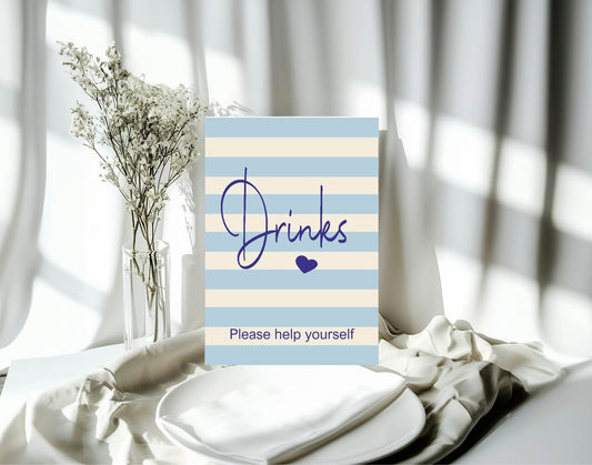 Nautical Drinks Baby Shower Party Sign