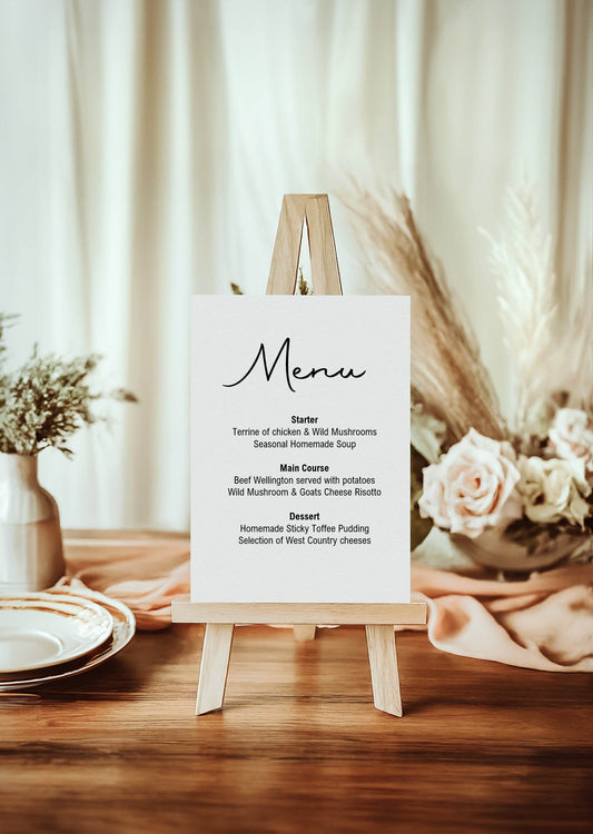 Minimalist Menu Wedding Party Sign