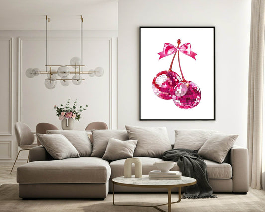 Disco Cherry Ball Print | Coquette Wall Art