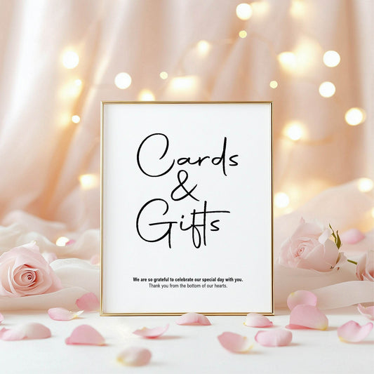 Minimalist Cards & Gifts Wedding Party Sign