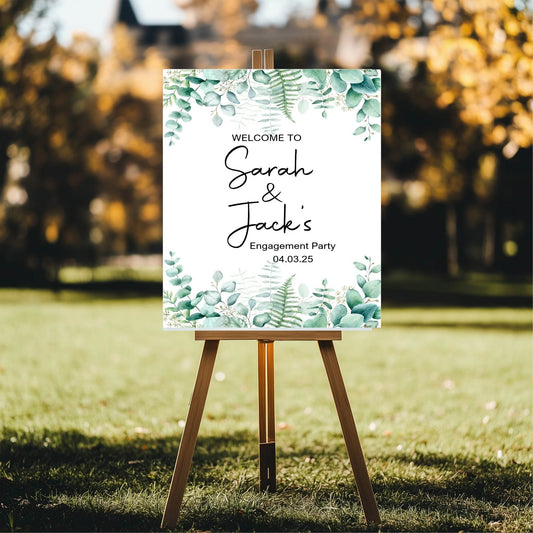 Eucalyptus Engagement Welcome Party Sign