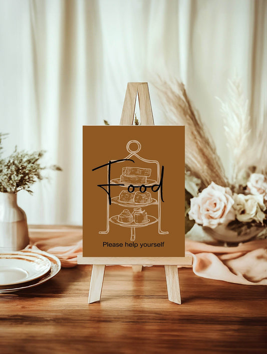 Vintage Food Baby Shower Party Sign