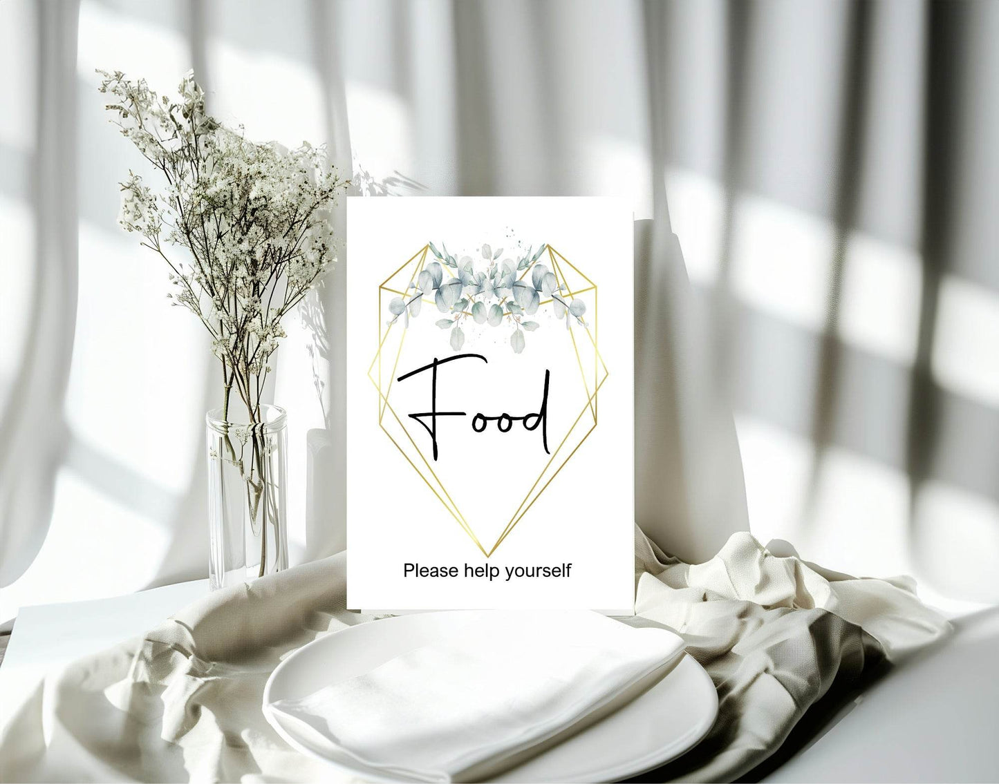 Eucalyptus Food Baby Shower Party Sign