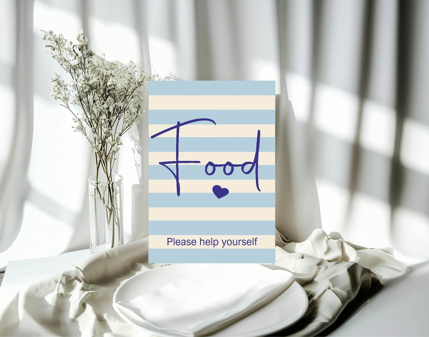 Nautical Food Baby Shower Party Sign