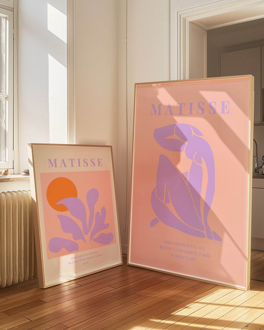 Berggruen & Cie 1953 Print | Matisse-Inspired Purple Nude | Orange