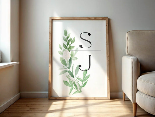 Green & White Rose Custom Bespoke Wedding Party Sign