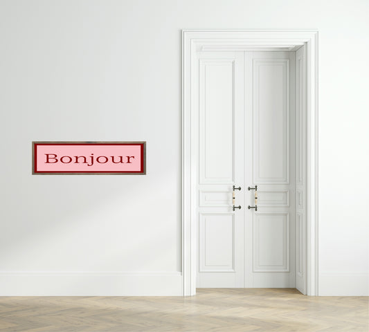 Bonjour Panoramic Print | 16"x5" Sign