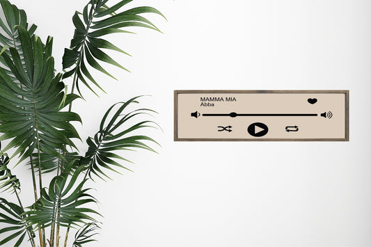 Personalised Music Player Print | Panoramic Sign | 16"x5"