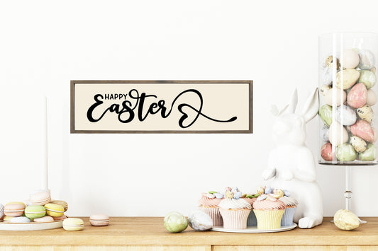 Happy Easter Print | Panoramic Sign | 16"x5"