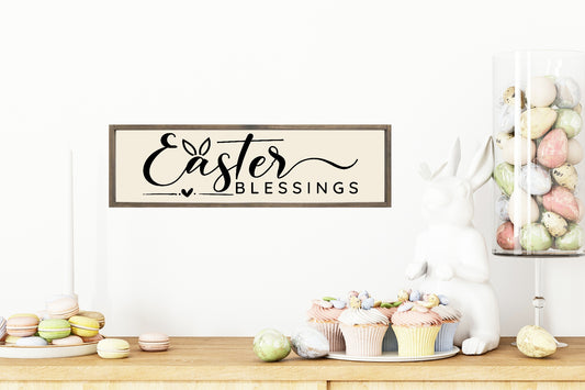 Easter Blessings Print | Panoramic Sign | 16"x5"