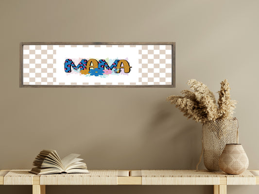 Mama Checkered Print | Mother's Day | Panoramic Sign | 16"x5"