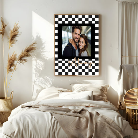 Checkerboard Photo Print | Black, Cream or Pink