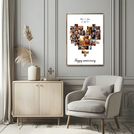 Personalised Anniversary Collage Photo Print