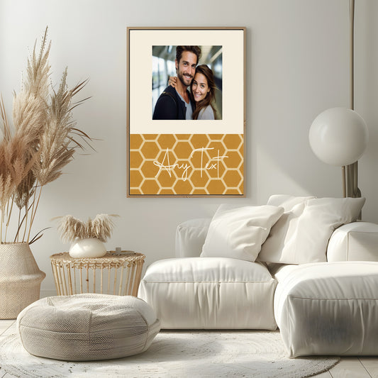 Personalised Autumnal Honeycomb Geometric Photo Print