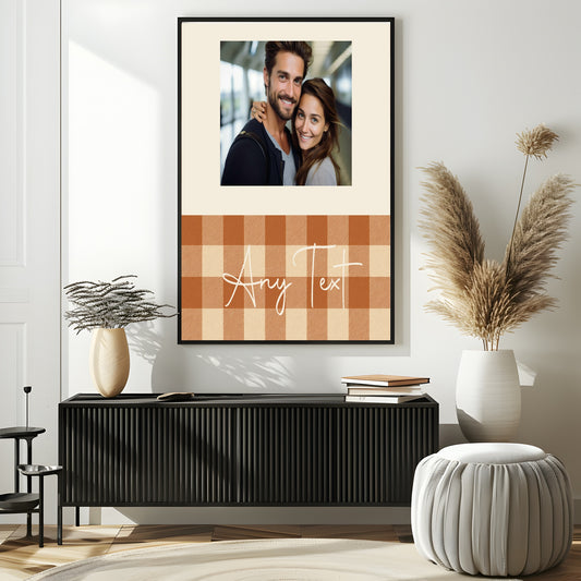Personalised Autumnal Checkerboard Photo Print