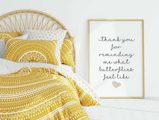 Thank You For Butterflies Print | Romantic Wall Art