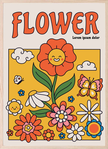 70's Inspired Flower Power Print | Bright Wall Art - Larosier Prints