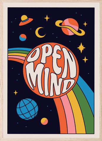 70's Inspired Open Mind Print | Positive Wall Art - Larosier Prints