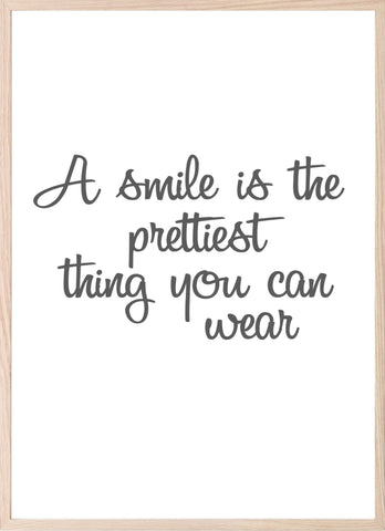 A Smile Is The Prettiest Thing You Can Wear Print | Inspirational Fashion Wall Art | Customisable - Larosier Prints