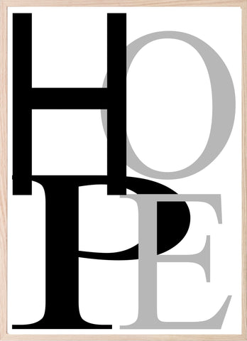Abstract HOPE Print | Black Wall Art - Larosier Prints