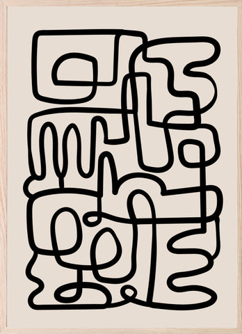 Abstract Maze Print | Monochrome Minimalist Wall Art - Larosier Prints
