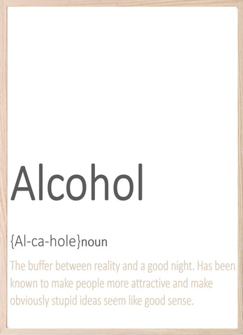 Alcohol Definition Print | Food & Drink Wall Art | Customisable - Larosier Prints