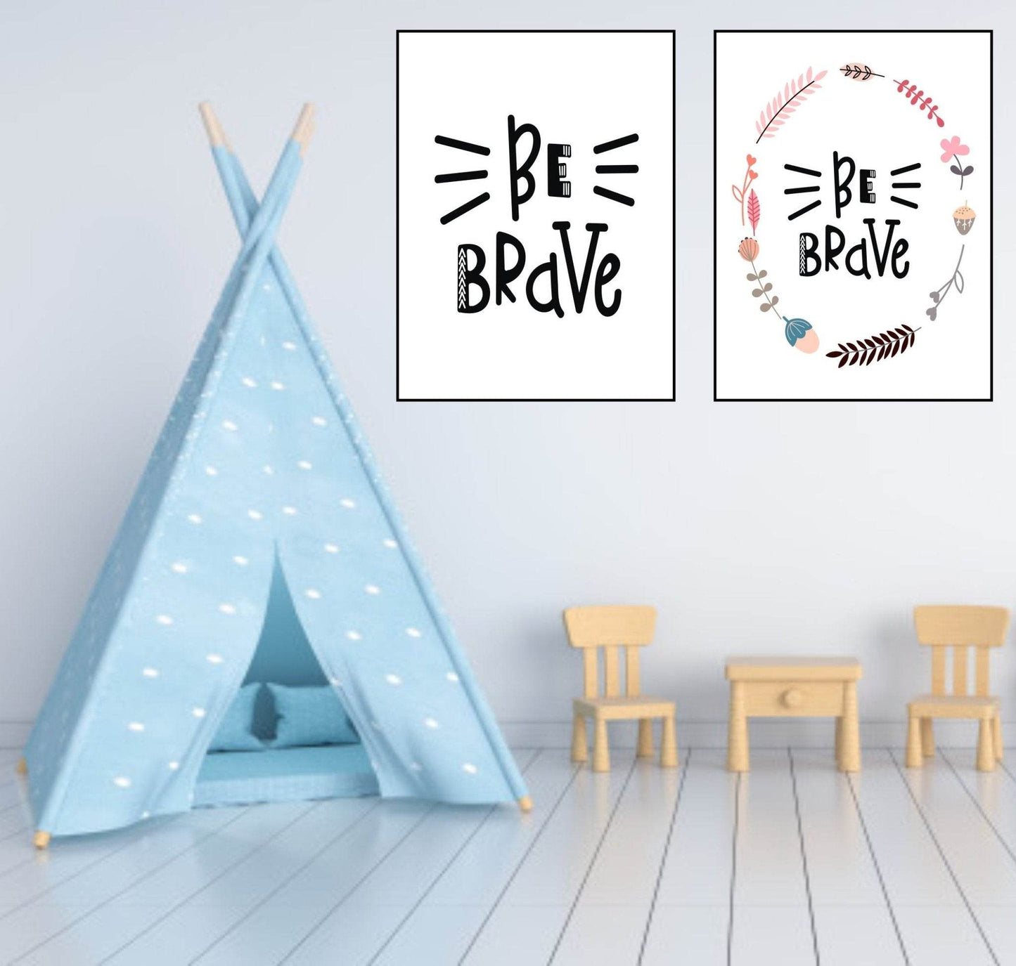 Be Brave Print | Scandi Kids Wall Art